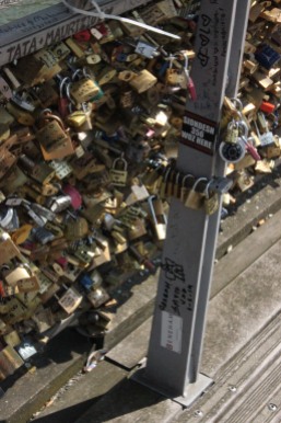 Love Locks on Passerelle Léopold-Sédar-Senghor