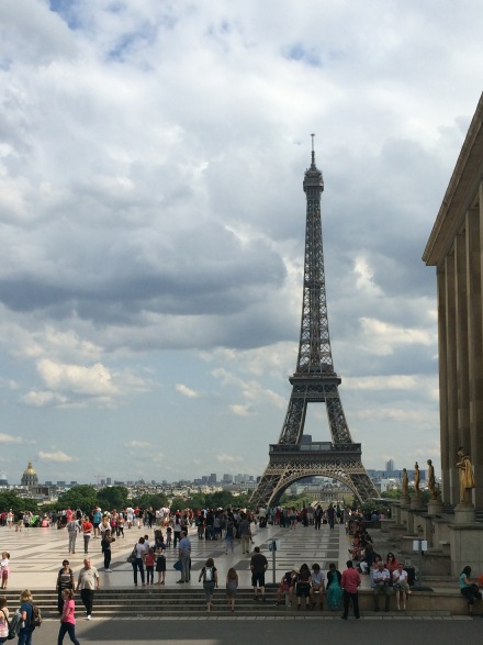 My first unobstructed view of the Eiffel Tower from the Trocadéro